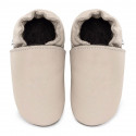 Soft leather slippers - cream