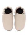 chaussons souples en cuir pour les enfants et les adultes, doublure chaude