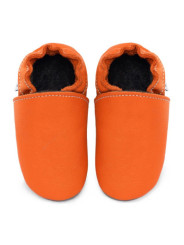 chaussons souples en cuir pour les enfants et les adultes, doublure chaude