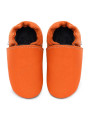 chaussons souples en cuir pour les enfants et les adultes, doublure chaude