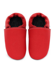 soft leather slippers for children and adults, warm lining