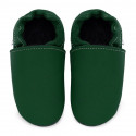 Soft leather slippers - avocado