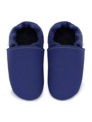 soft leather slippers for children and adults, warm lining