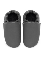 soft leather slippers for children and adults, warm lining