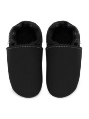 soft leather slippers for children and adults, warm lining