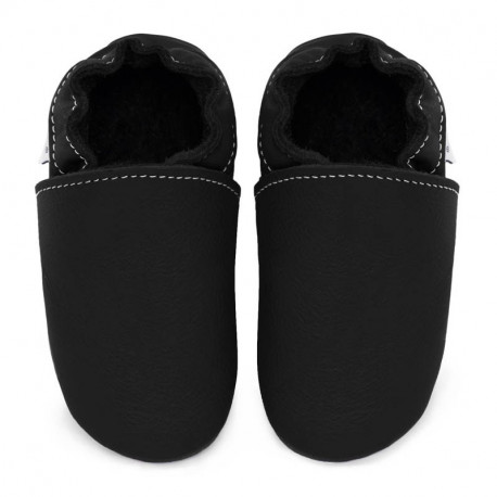 chaussons cuir - nero