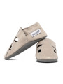 chaussons cuir été  - cream