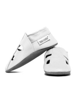 chaussons cuir été  - bianco