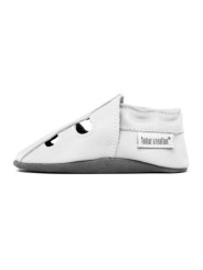 Soft summer leather slippers - bianco