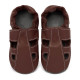Soft summer leather slippers - bruciato