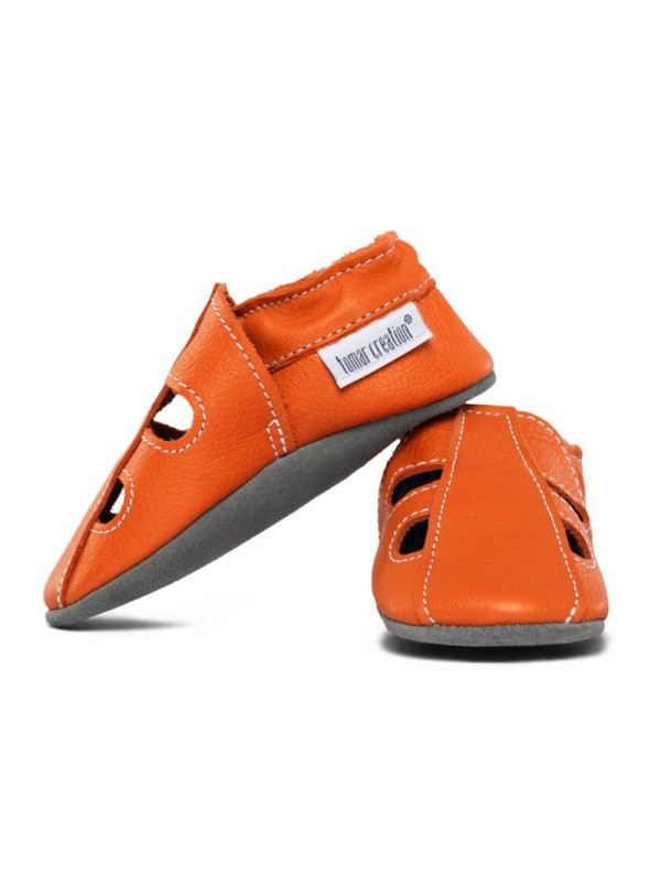 Soft summer leather slippers - volcanic