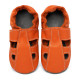 Soft summer leather slippers - volcanic