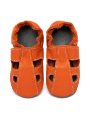 Soft summer leather slippers - volcanic