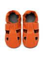 Soft summer leather slippers - volcanic