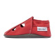 Soft summer leather slippers - rosso fueco