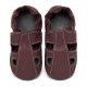 Summer leather slippers - bordo
