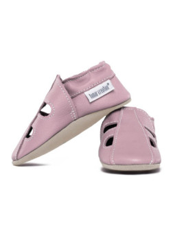 Summer leather slippers - cameo