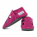 Summer leather slippers - fuxia