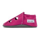 Summer leather slippers - fuxia