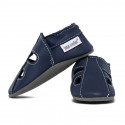 Summer leather slippers - blu marino