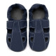 Summer leather slippers - blu marino