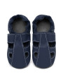 Summer leather slippers - blu marino