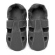 Summer leather slippers - fog