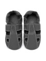 Summer leather slippers - fog