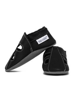 chaussons cuir été - nero