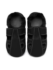 Summer leather slippers - nero