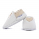 White woolen slippers, cream heart