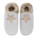 White woolen slippers, cream star