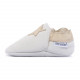 White woolen slippers, cream star