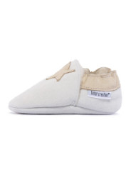 White woolen slippers,  cream star