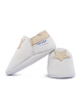 White woolen slippers,  cream star
