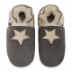 Gray woolen slippers, beige star