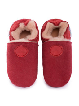 Red woolen slippers
