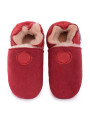 Pantoufles peau lainée rouge