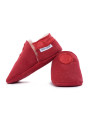 Pantoufles peau lainée rouge