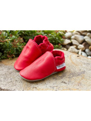 Organic leather slippers -  feuerrot
