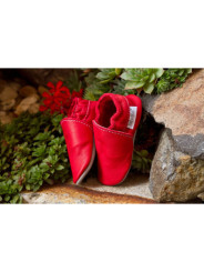 Organic leather slippers -  feuerrot