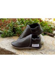 Chaussons cuir bio - schwarz
