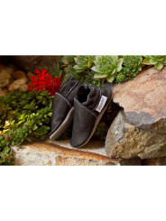 Organic leather slippers - schwarz