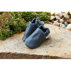 Organic leather slippers - Tobagoblau