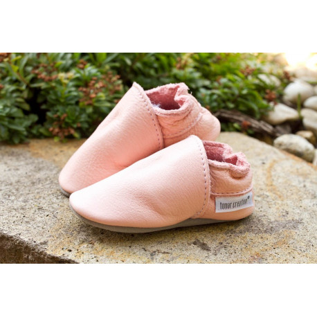 Bio kožené papuče - Baby rosa