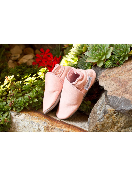 Chaussons cuir bio - Baby rosa