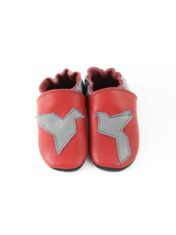 Soft slippers - origami - rosso fueco