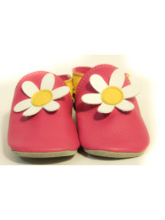 Soft slippers - daisy - fuxia