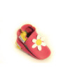 Chaussons - marguerite - fuxia