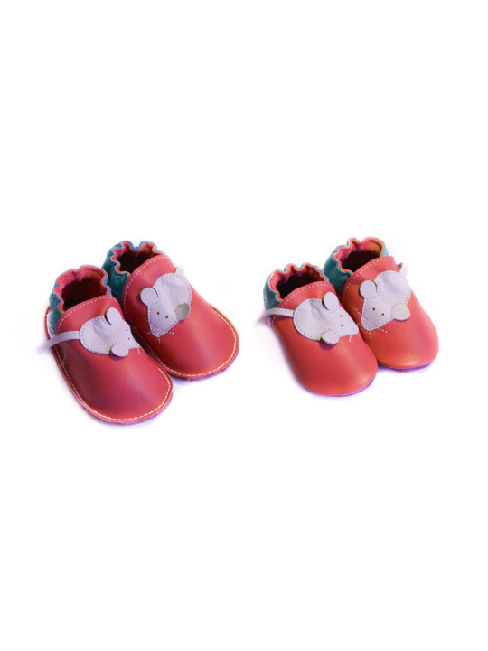 Chaussons - souris - rosso fueco